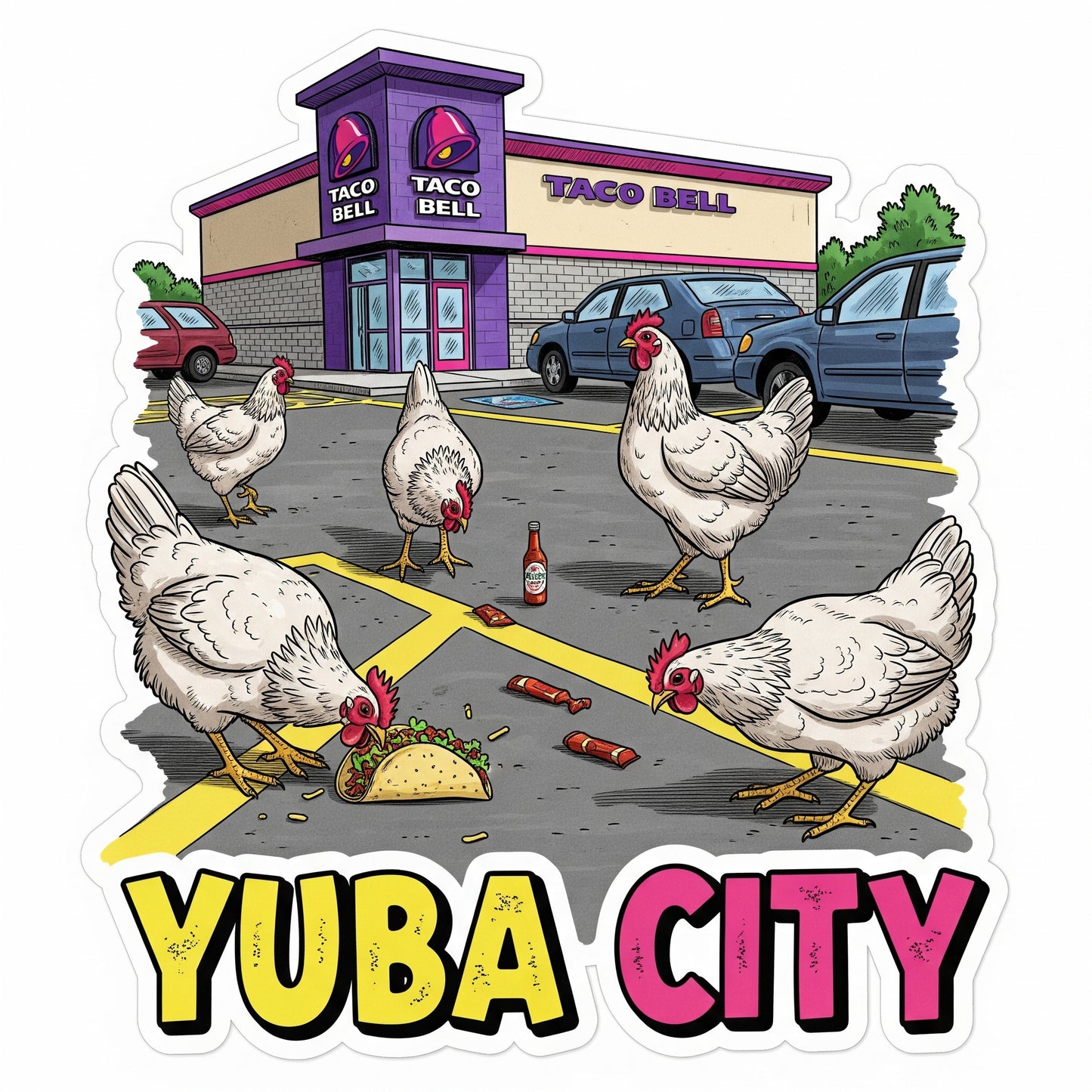 Yuba City Parking Lot Chickens of the Yuba City Taco Bell!