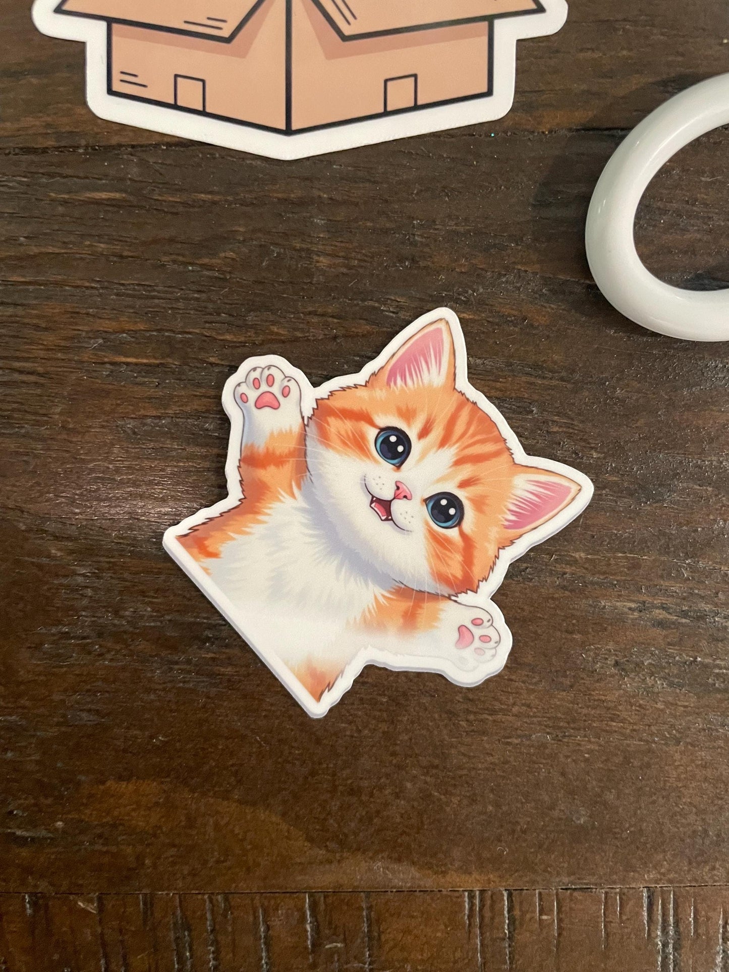 Orange Tabby Cat Sticker, cat meme waterproof sticker