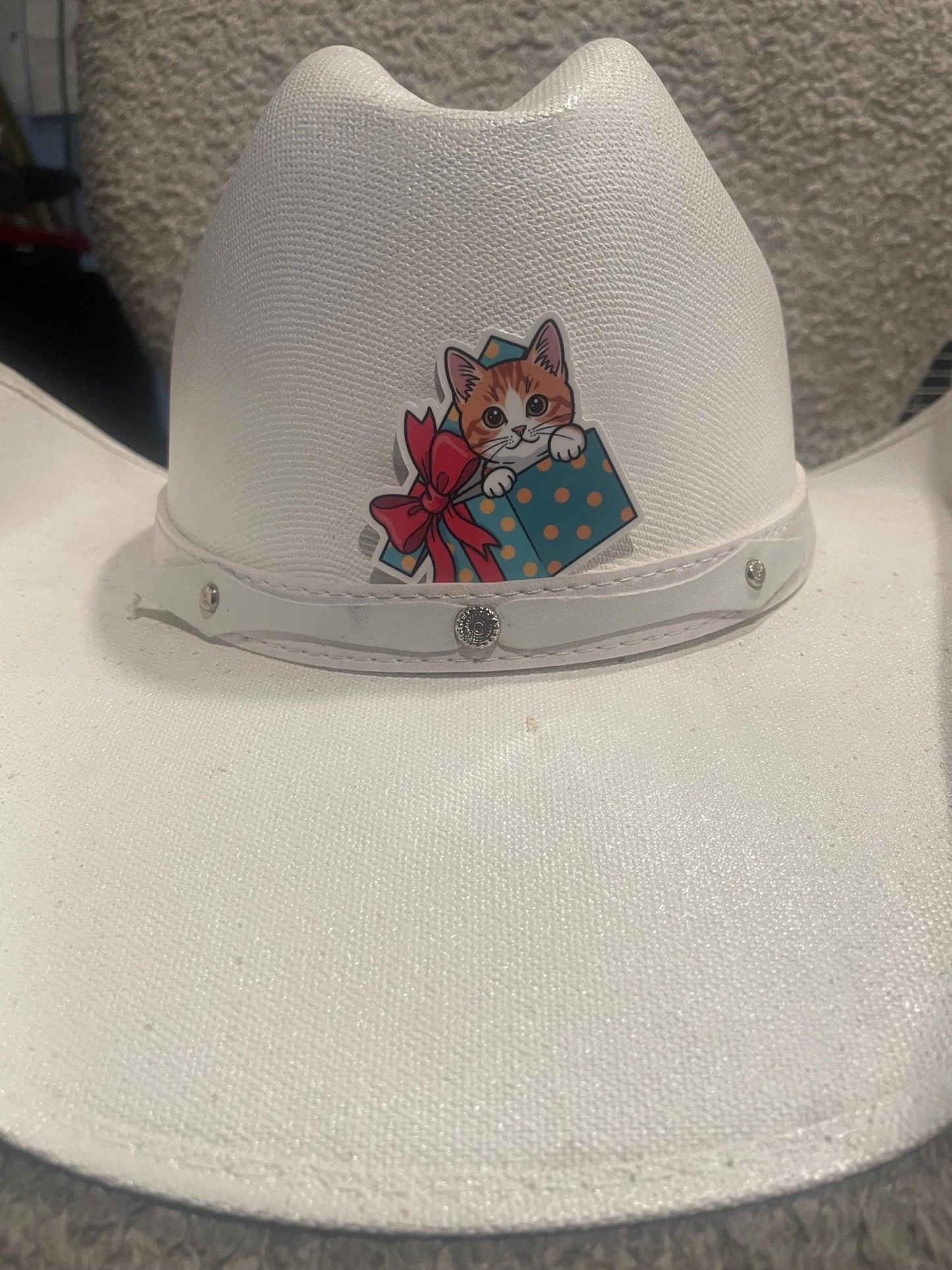 Kittie Christmas, Birthday Cat Sticker, Orange Tabby Cat Sticker