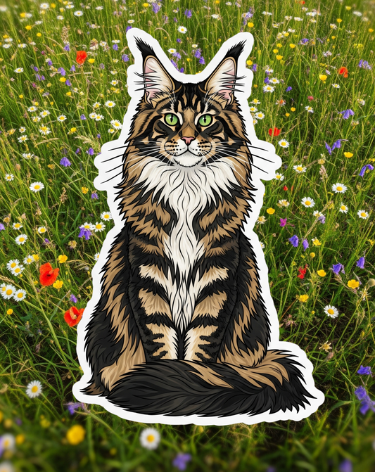 cutee cat stickers, mancoon sticker, animal sticker